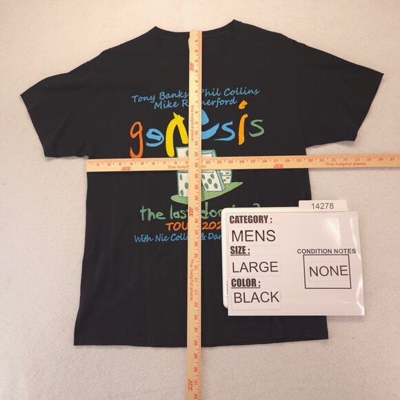 Genesis Band Crew Neck Graphic Short Sleeve T Shirt Mens Size Large L Black - Picture 5 of 9